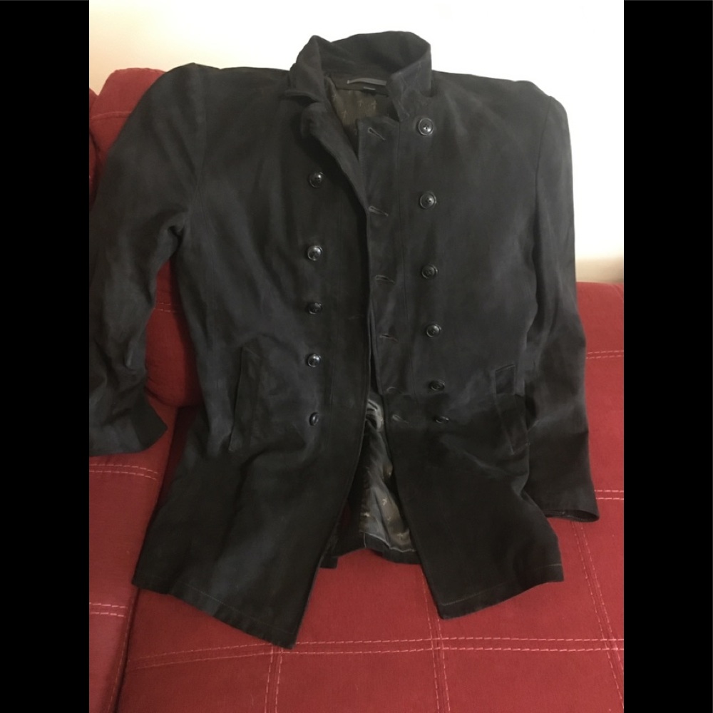 John Varvatos Lamb Suede Military Jacket